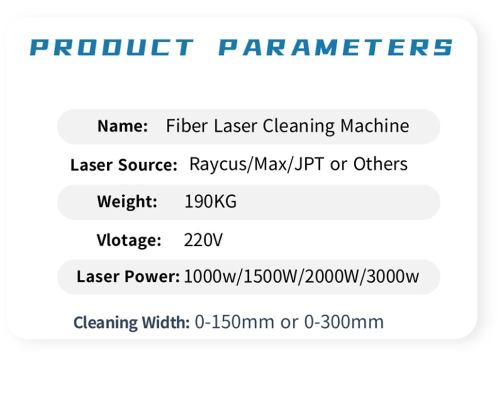 laser clean machines parameters